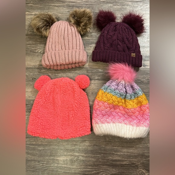 Girls Pom beanie hats bundle - Picture 1 of 3